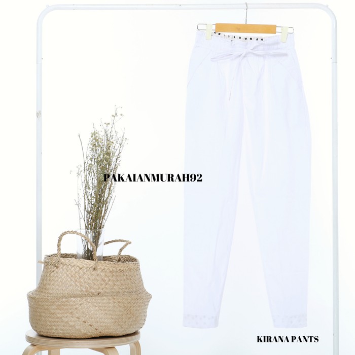KIRANA PANTS CELANA BIG SIZE WANITA BAGGY PANTS WARNA PUTIH MURAH