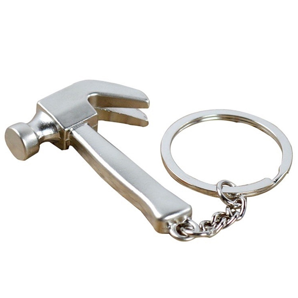 [G006] Gantungan Kunci Miniatur 3D Metal Kunci Inggris Pas Tang Obeng Palu Piston / Mini Keychain Ganci Unik Tools Kit-D. Palu