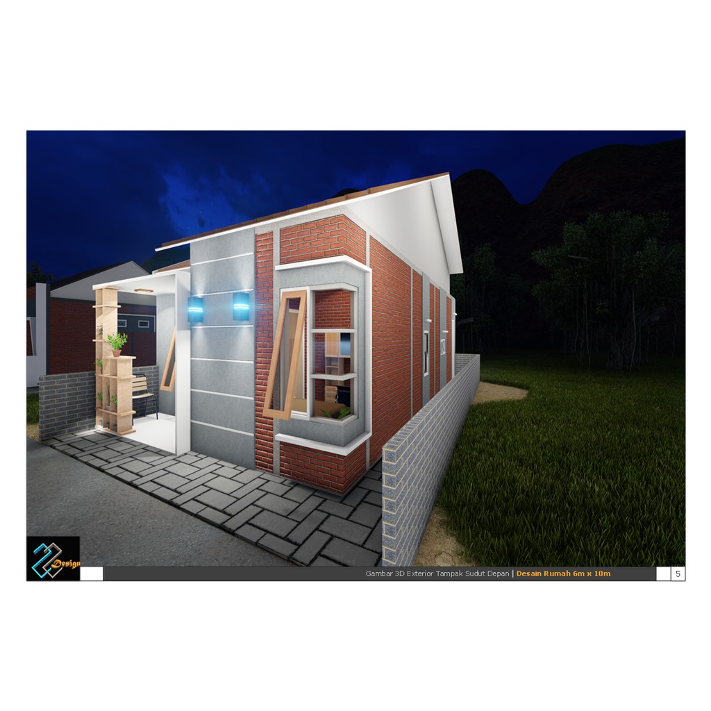 Jual Desain Rumah Sederhana 6x10 Meter RAB Versi Rumah Murah Dibawah 100 Juta Indonesia Shopee Indonesia