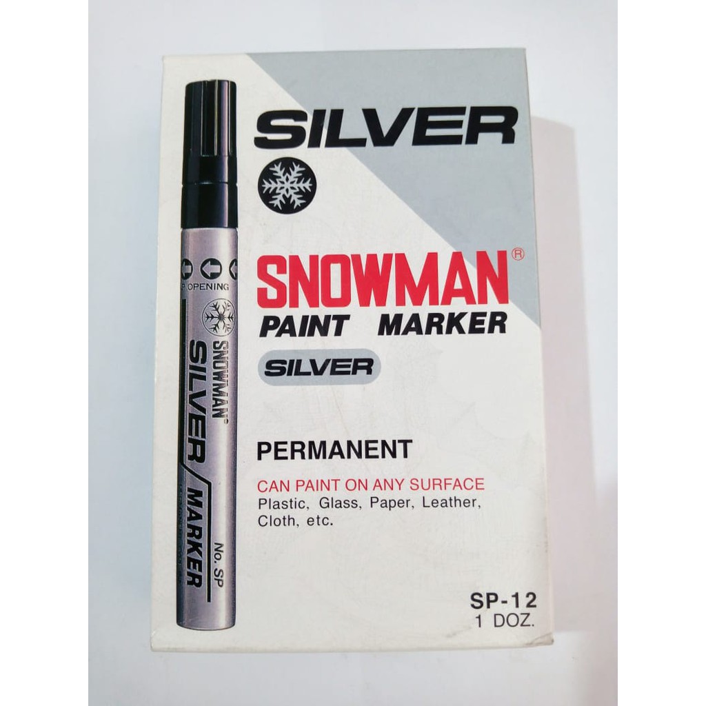 JG - Spidol White Paint Marker Putih / Emas / Silver Permanen asli Snowman MURAH BAGUS