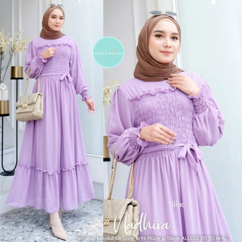 gamis ceruty semok Nadira dress // nadhira maxi dress