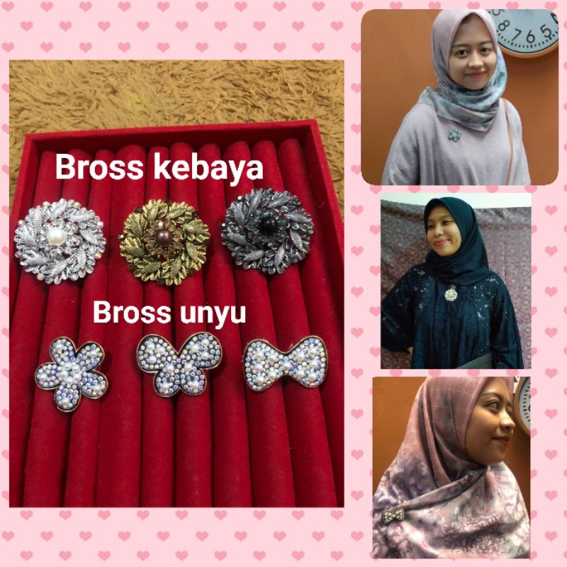Bross hijab , bross mutiara , bross pita , bross lucu , bross grosir