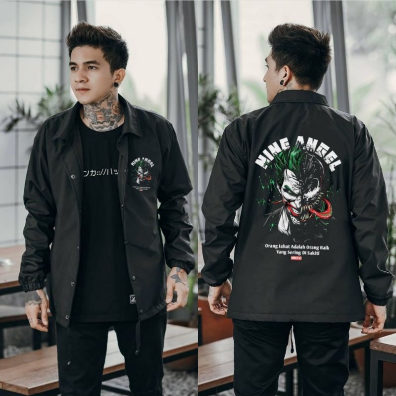 Jaket Coach Pria Joker Tokyo Ravenger Dragon Yinyang
