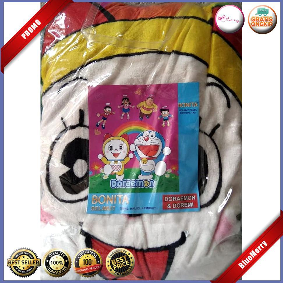 Selimut Bonita Doraemon Doremi Blanket Doremon Pelangi Baling Bambu BMSC844