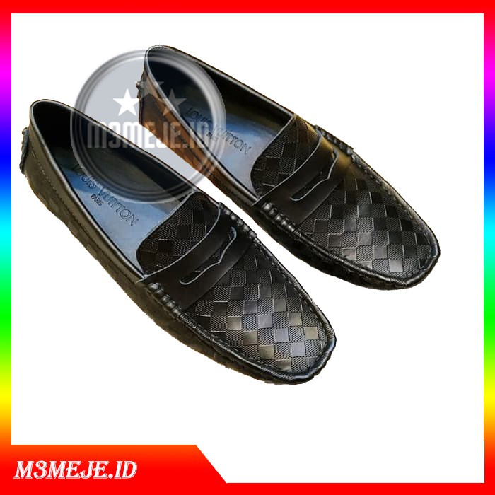 Sepatu Pria lv / sepatu Loafers  Lo_is Vuitton Motif Catur HITAM LV_509