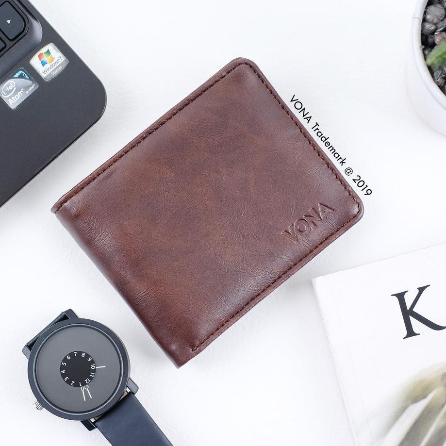 ➢ VONA Dompet Pria Kulit PU / Dompet Kartu Keren - JET ➾