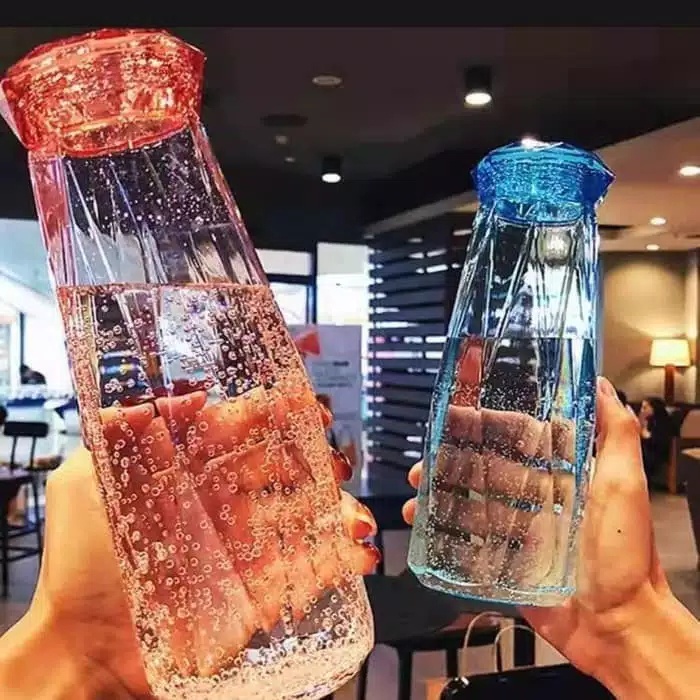 BEST SELLER!! BOTOL KACA MINUM DIAMOND KRISTAL KAPASITAS 300ML BOTTLE