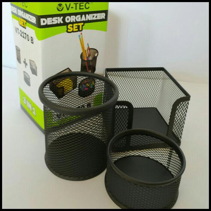 Desk Organizer Set V Tec Vt 2170B/Desk Set 3In1