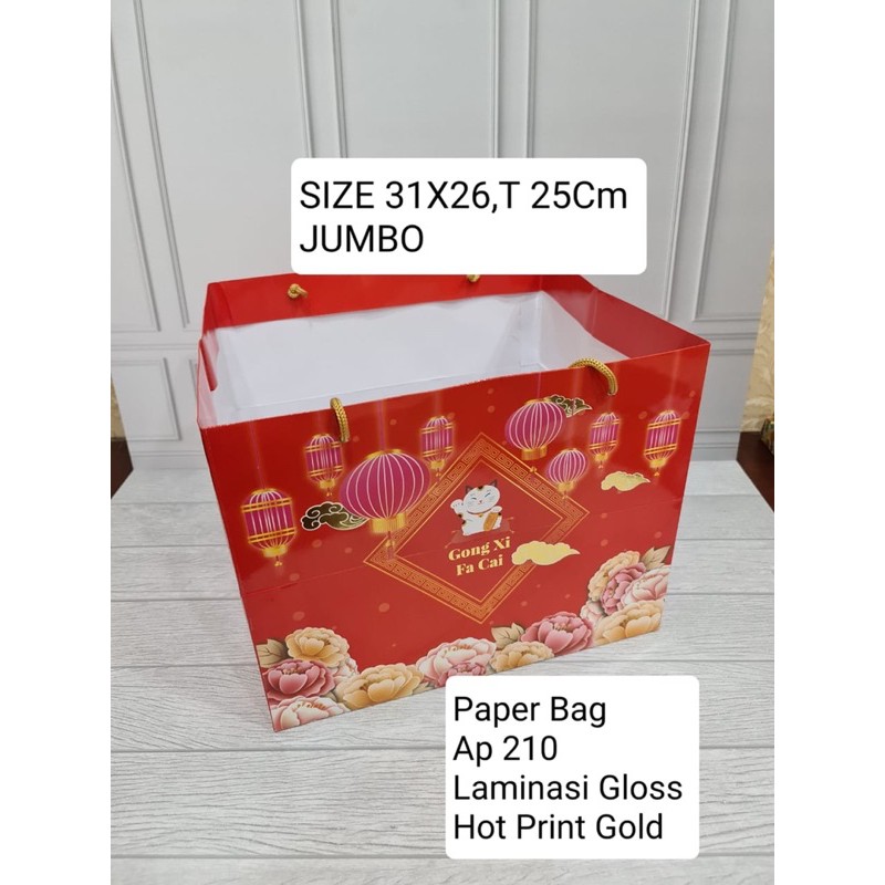 

(10 Pc) Paperbag JUMBO Imlek 31x26, t 25cm, Kantong Chinese New year