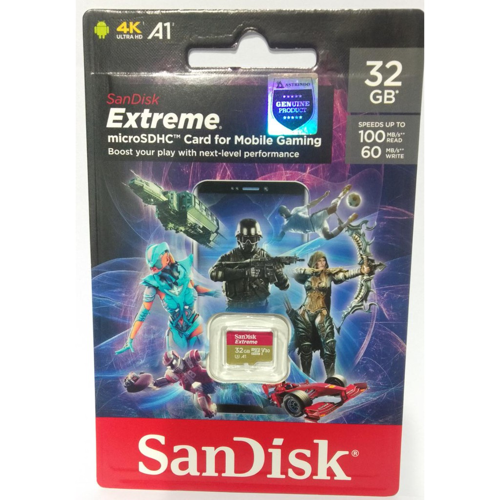 Sandisk microsd extreme 32gb speed 100mbps garansi resmi