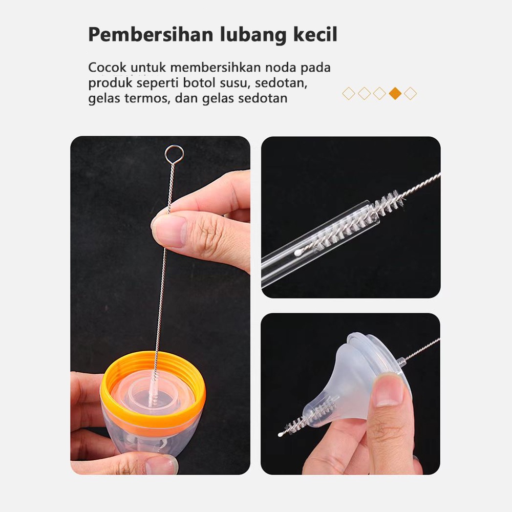 HIPPO LAND SIKAT PEMBERSIH SEDOTAN SIKAT SEDOTAN STAINLESS BRUSH STRAW/Sikat Pembersih Sedotan 219