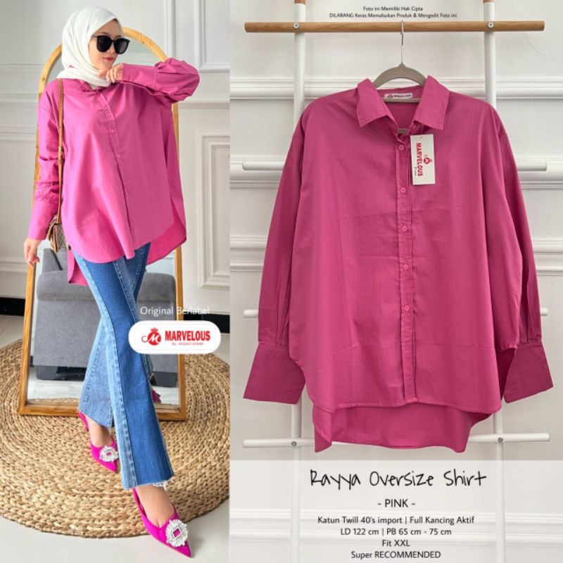 RAYYA OVERSIZE SHIRT (BLOUSE POLOS MUSLIMAH) Blouse oversize wanita rekomended