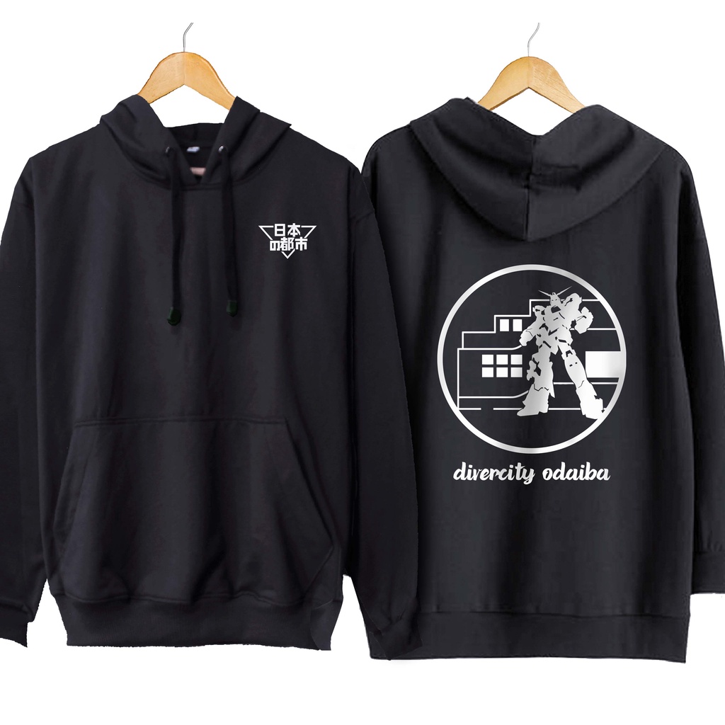 Jaket hoodie jumper japan city GUNDAM STATUE ODAIBA material cotton fleece