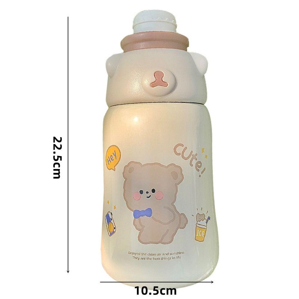 Solighter 1130ML Thermal Mug Insulated Stainless Steel Gadis Lucu Cangkir Jerami