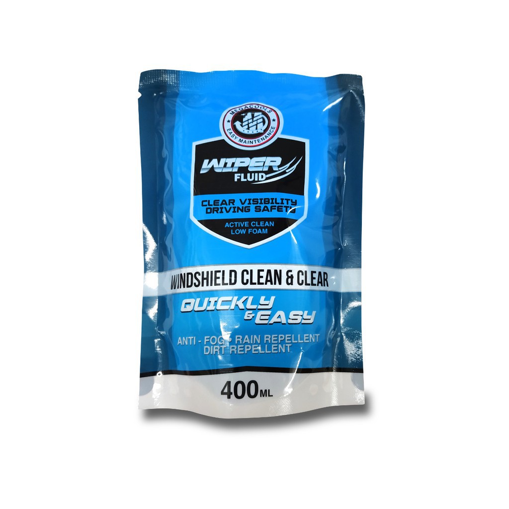 Cairan Pembersih Kaca Wiper MEGACOOLS WIPER FLUID CLEAR VISIBILITY DRIVING SAFETY 400cc/400ml