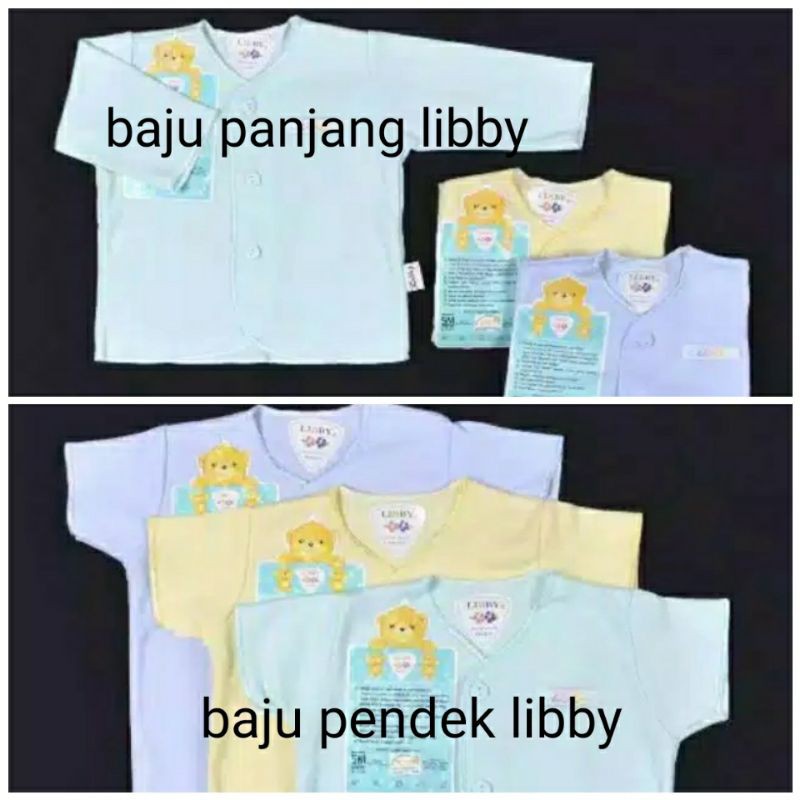 libby baju pendek/panjang polos 0-6month