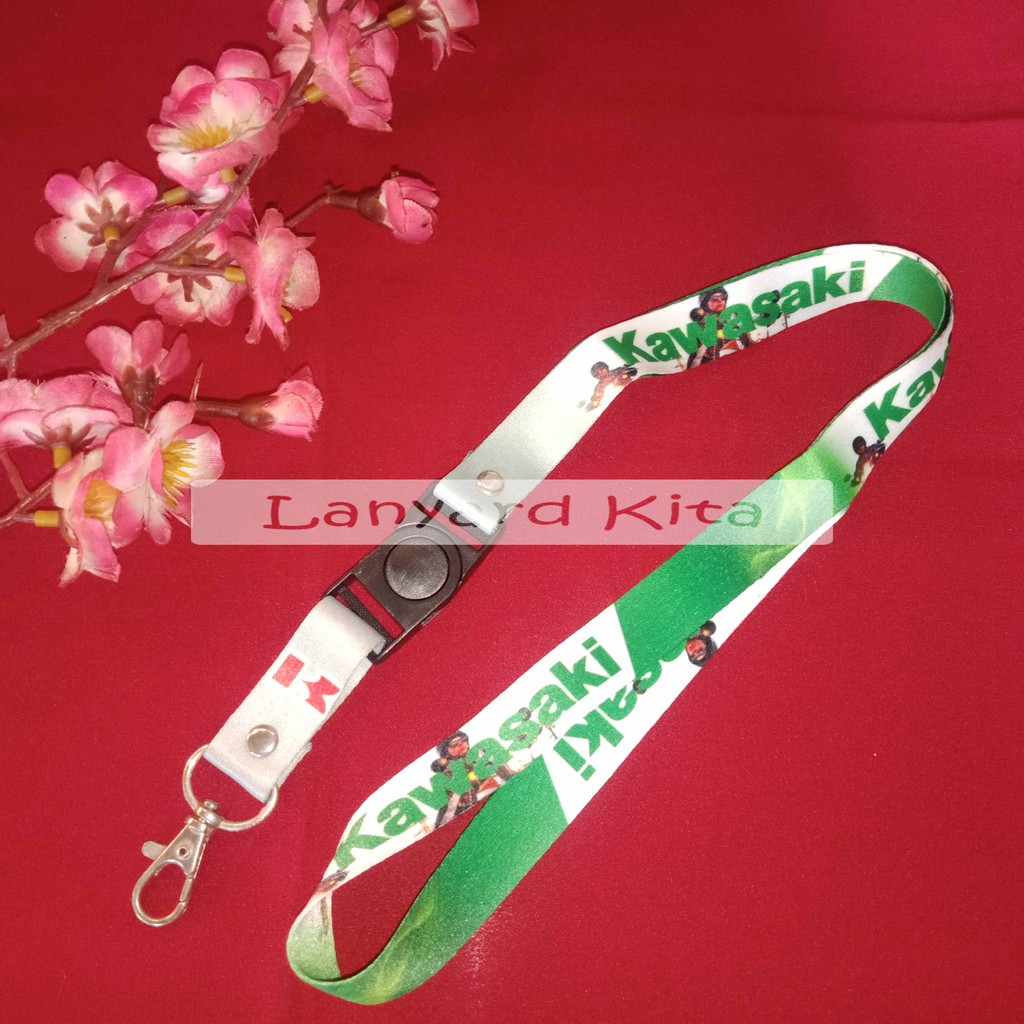 

KAWASAKI LANYARD GANTUNGAN ID CARD NAME TAG PRINTING DUA SISI BAHAN TISSUE 2 CM