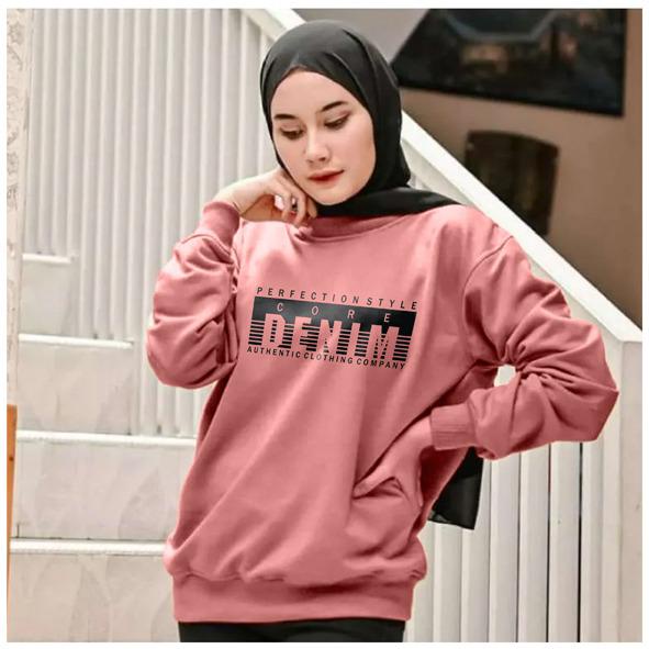 Kaos Lengan Panjang DENIM / Kaos Sweatshirt / Atasan Wanita / Atasan Wanita Lengan Panjang