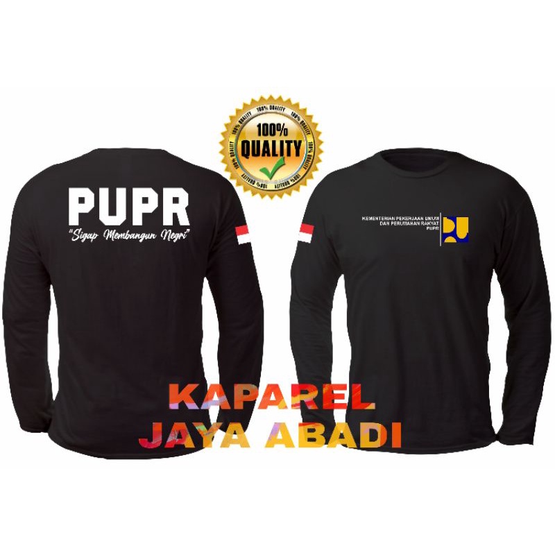 Kaos logo Pupr/Baju PUPR/Atasan Pria Wanita Pupr Sigap membangun negeri Lengan Panjang Quality High 