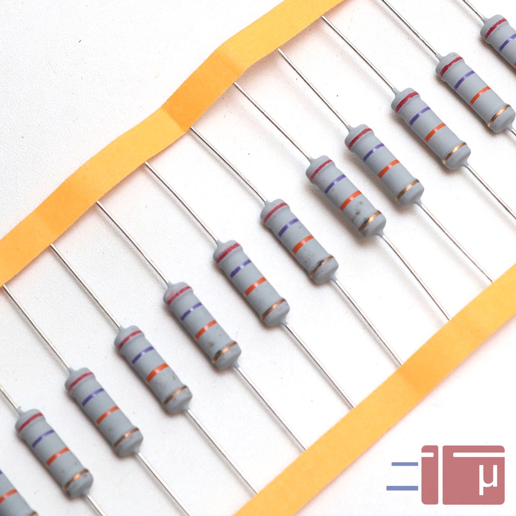 Resistor 27K 2W Metal Oxide 5% Taiwan Kaki Tembaga