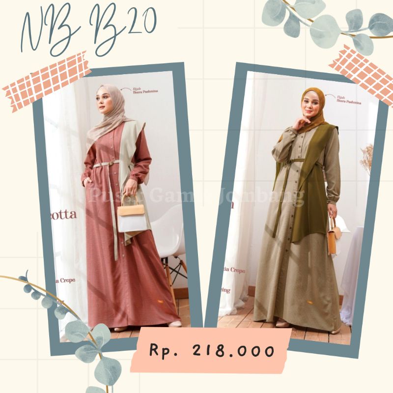 GAMIS SARIMBIT NIBRAS TERBARU 2021 2022 NB B20 NBB20 NB B 20 DEWASA POLOS BUSUI MENYUSUI ORIGINAL