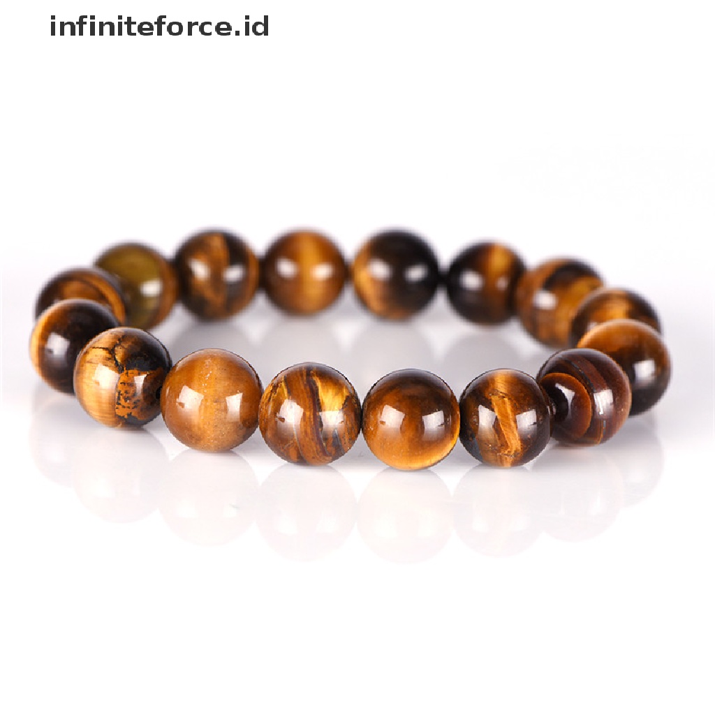 (Infiniteforce.Id) Gelang Manik Batu Tiger Eye Alami Untuk Pria / Wanita