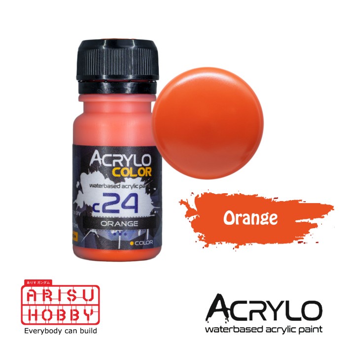 

ACRYLO COLOR ORANGE C24 Water Based Acrylic Paint Color Cat Gundam