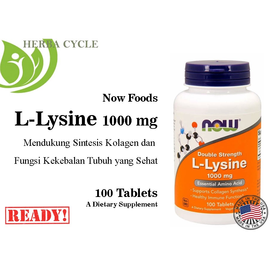 Now Foods L Lysine 1000 mg 100 Tab Now Food Lysine Now Lysine USA