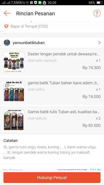 Gamis Batik Tuban Bahan Kaos Adem, Batik Cap