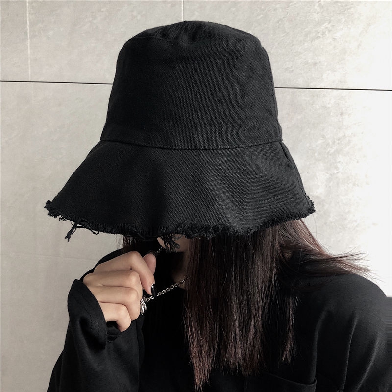 Topi Nelayan Pinggiran Lebar Warna Hitam Gelap Untuk Pria / Wanita