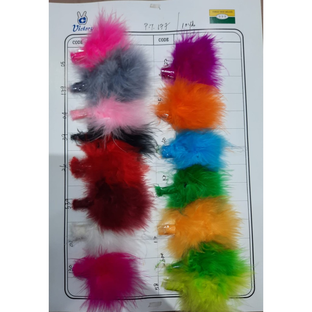 Ay00 Renda Bulu Ayam Halus Putih Untuk Topi Toraja