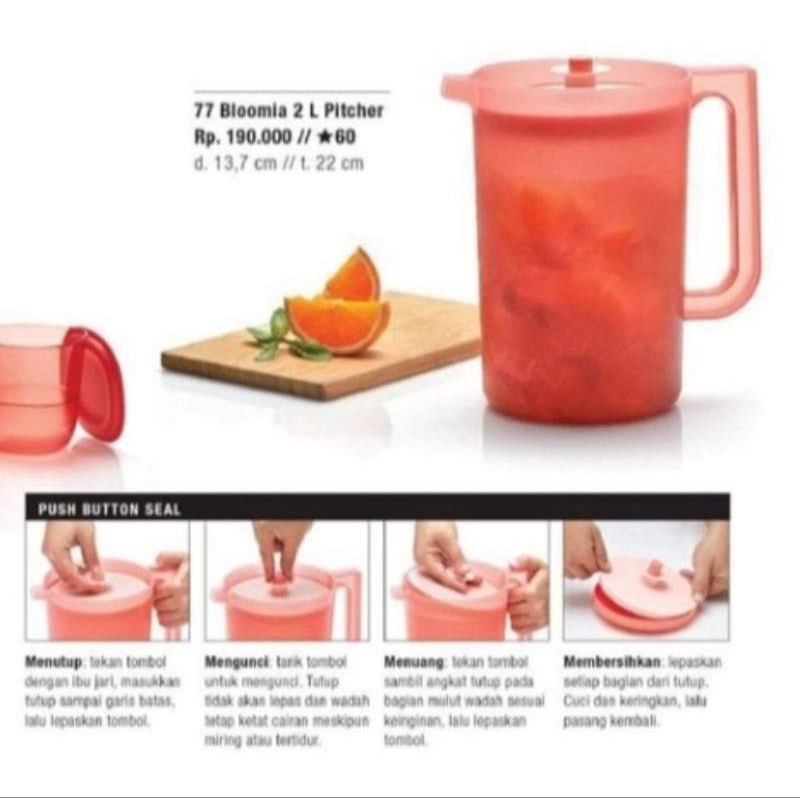 Bloomia Pitcher 2 Liter Tupperware