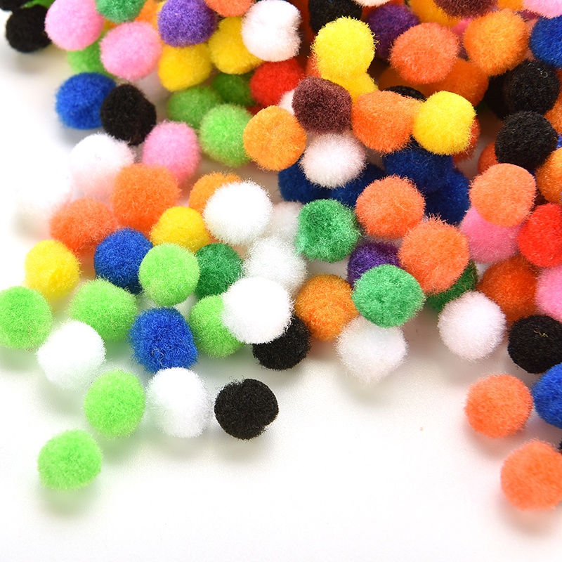 1000pcs Pom Pom Lembut 10mm Warna Campur Untuk Anak