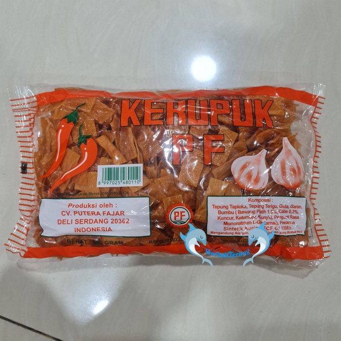 

MURAH Kerupuk PF BAWANG PEDAS Asli Medan 500gr