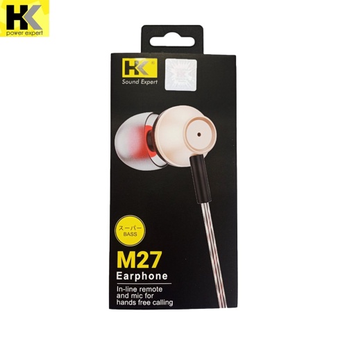 HK M27 Earphone Super Bass Wired Headset Wired Earphone Handsfree Stereo Mic