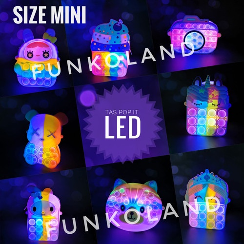 Tas Pop It LED selempang anak MINI sling bag tas selempang anak cewe kekinian tas LED warnawarni tas