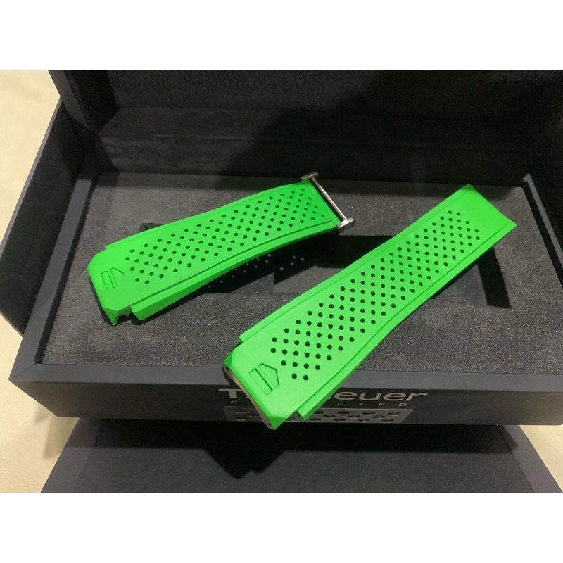 GREEN HIJAU STRAP RUBBER FOR TAG HEUER MODULAR CONNECTED 45mm