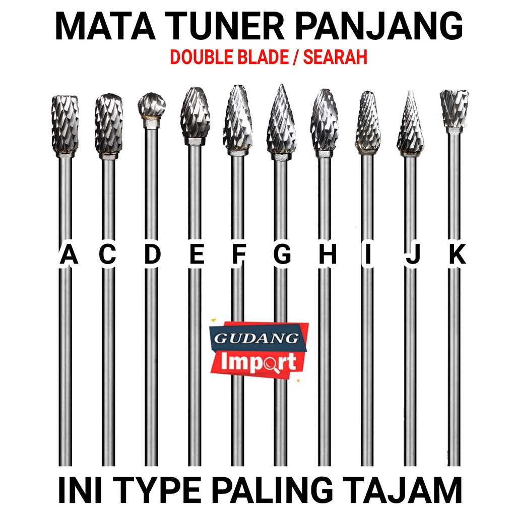 MATA BOR TUNER PANJANG 10CM TUNNER CUNER CUNNER PORTING 3MM X 6MM