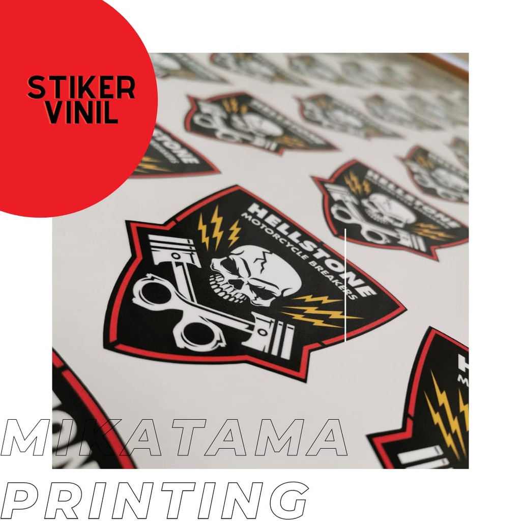 

Cetak Stiker Vinyl/ vinil + Laminating Glossy/matt permeter