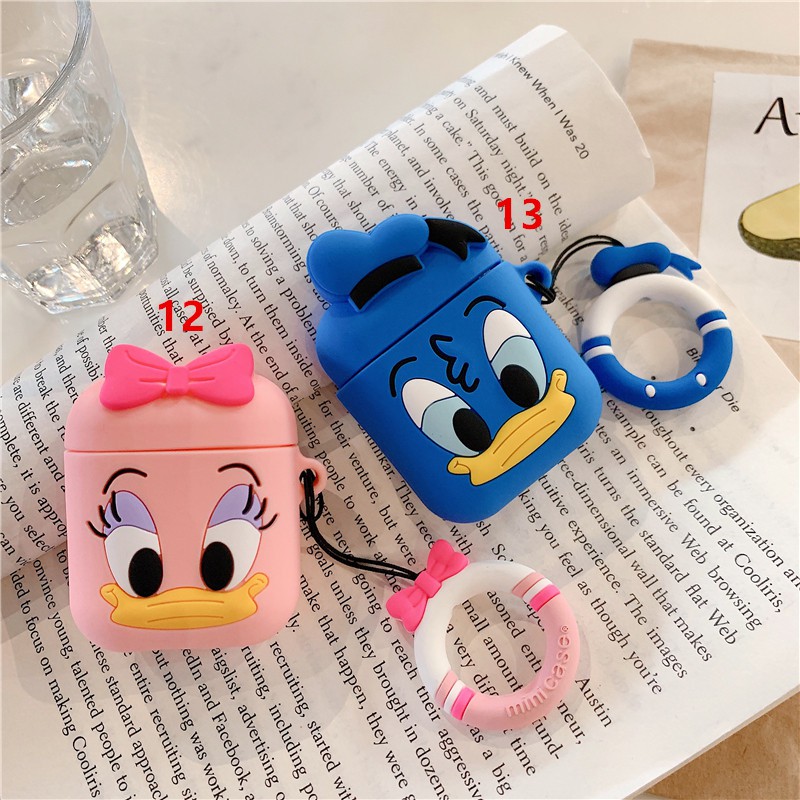 Casing Boneka Kartun Mickey Minnie Bahan Silikon Lembut untuk Apple airpods