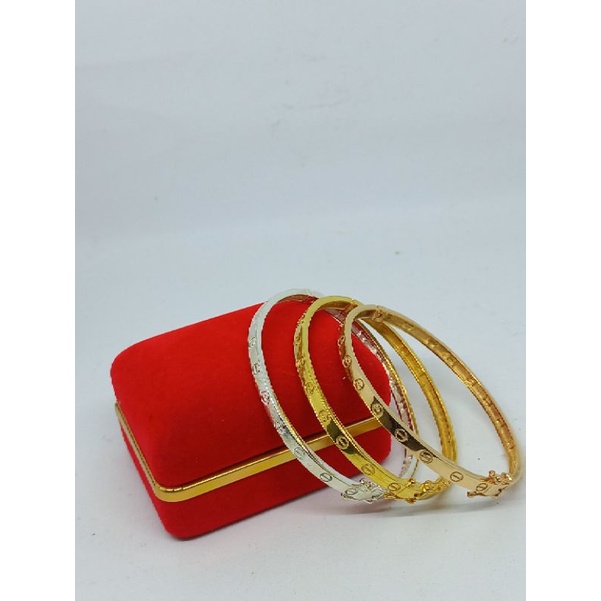 GELANG BANGLE CART*R POLOS /GELANG PERAK ASLI SILVER 925 LAPIS EMAS/ GELANG GASHION WANITA TERBARU