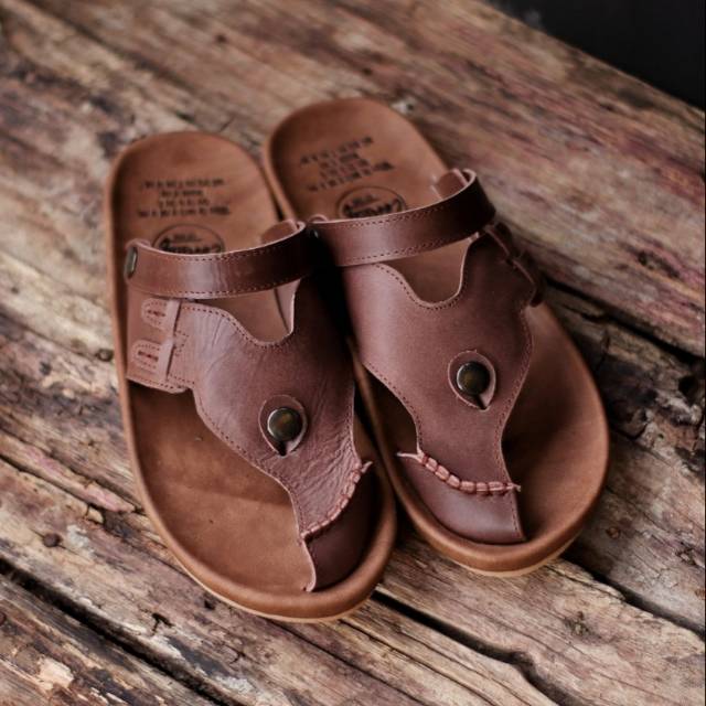 GRATIS !! SANDAL KULIT PRIA 05 CEVANY BLACK BROWN TAN KULIT SAPI ASLI ORIGINAL