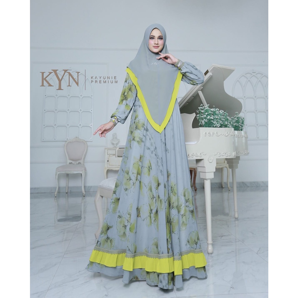 YASMINE GAMIS SET PREMIUM SYARI PRINTING BY KAYUNIE PREMIUM