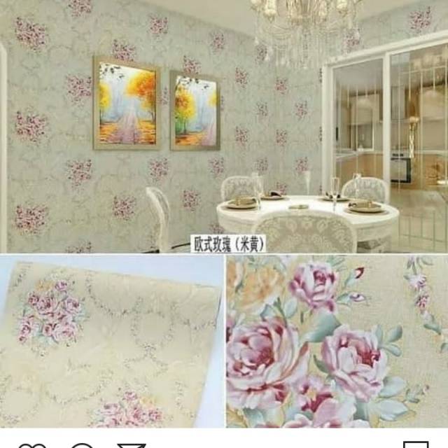 Wallpaper rose cream