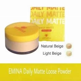 ✿ELYSABETHME✿ ˜”*°• emina •°*”˜. emina daily mattee bedak tabur bisa untuk setting makeup anti wajah berminyak