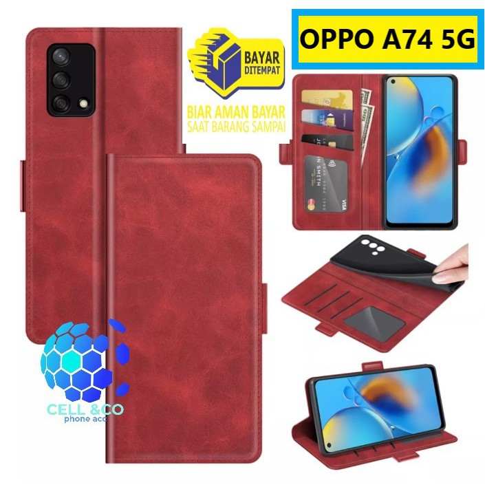 Flip cover OPPO A74 5G NEW Flip case buka tutup kesing hp casing flip case leather wallet