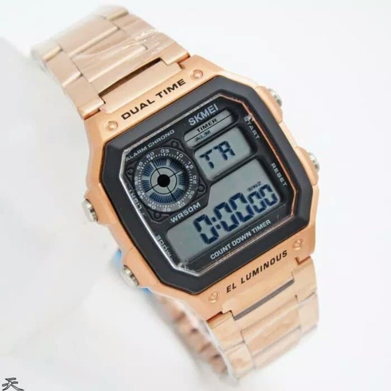 Jam Tangan Skmei 1355 Jam Tangan Rantai Stainliss Tahan Air Outdoor Bisa COD