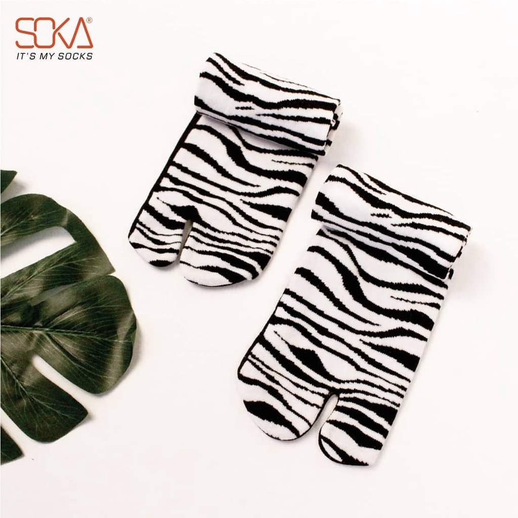 Kaos Kaki SOKA Essentials Zebra - Jempol Pendek Size M Motif