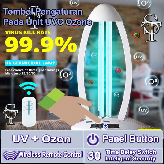 UV Sterilizer Ozone UVC Sterilizer ruangan + Ozone Lampu Ultraviolet C