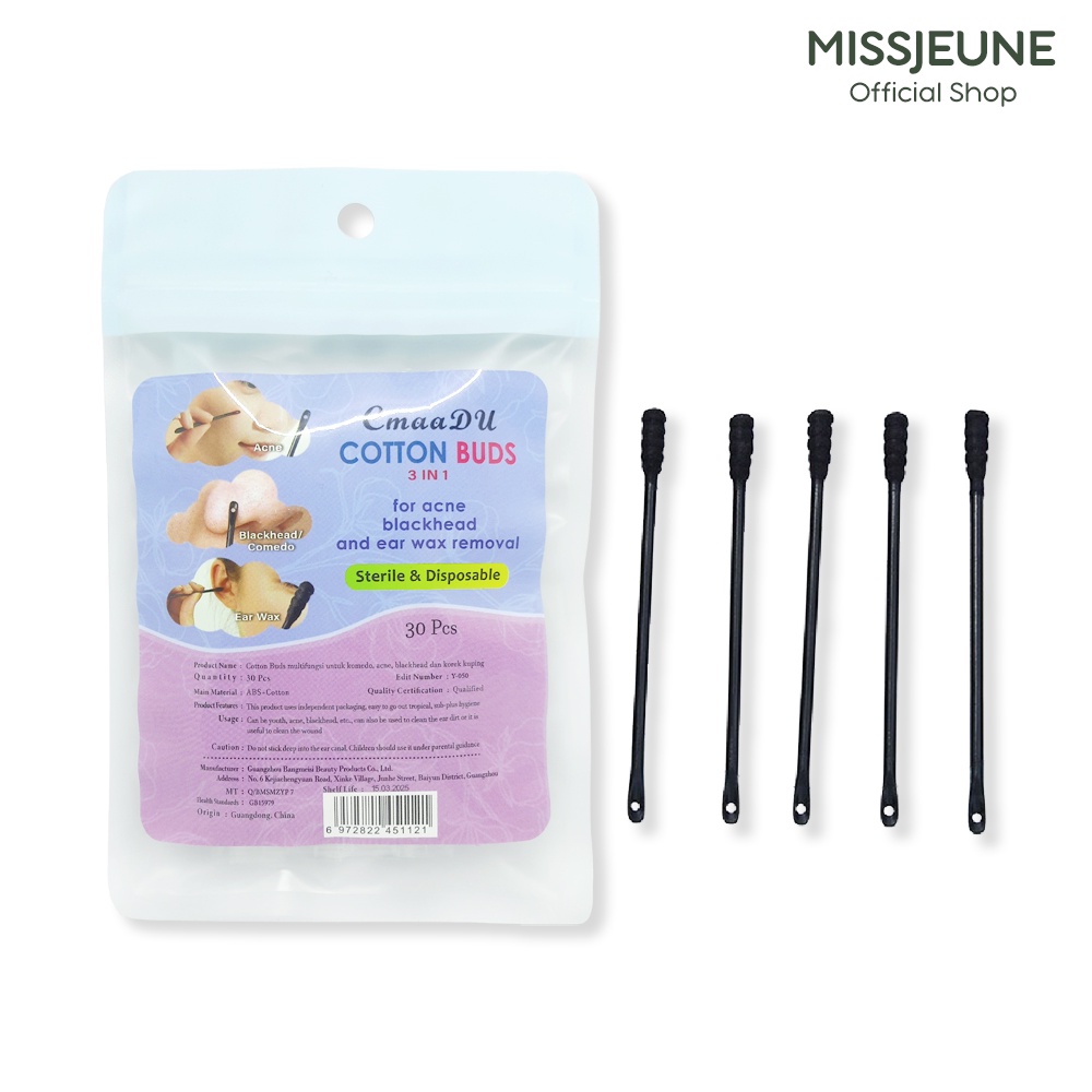 Blackhead Acne Cotton Buds CMAADU 3 in 1 Multifungsi untuk Komedo Jerawat Blackhead Acne dan Korek Kuping